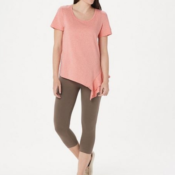 AnyBody Cozy Knit Side Ruffle Tee 3938 - Picture 3 of 3